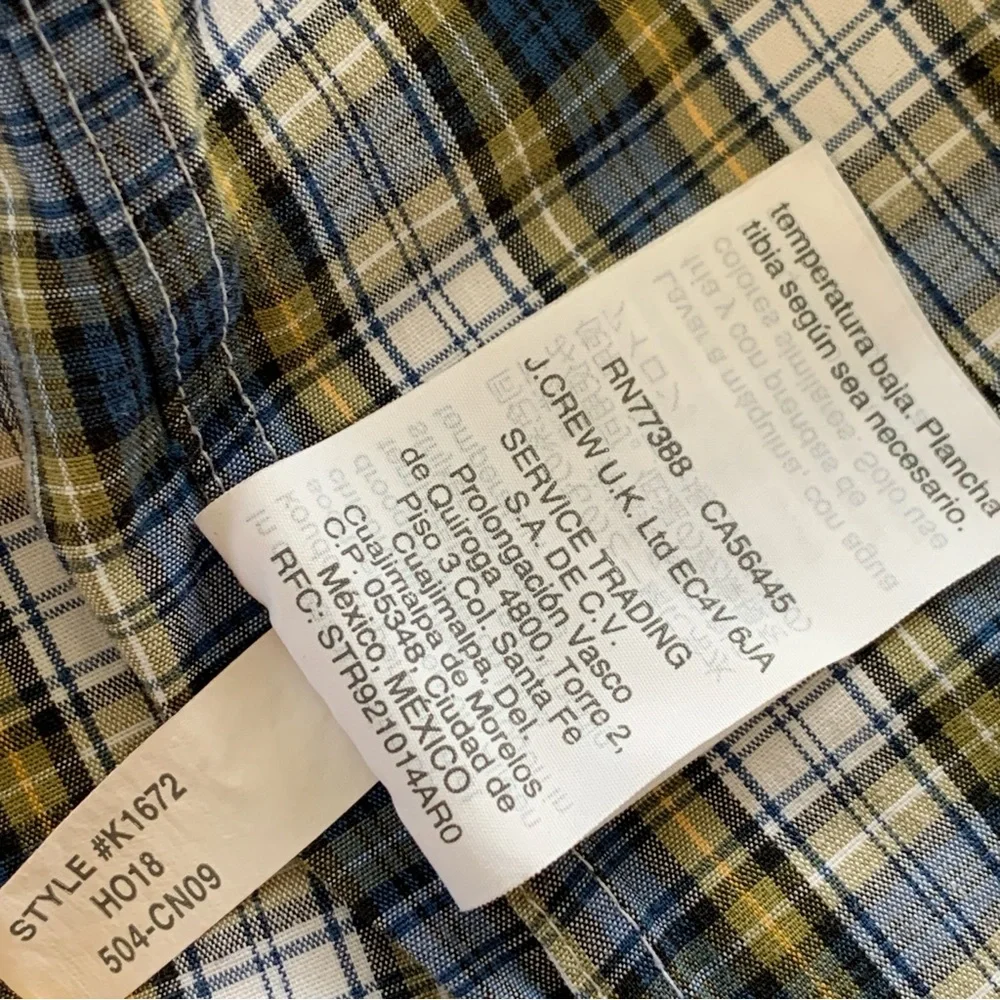 J.Crew Thompson Flex Wrinkle Free‎ Shirt Mens Long Sleeve Plaid Blue L 16-16.5